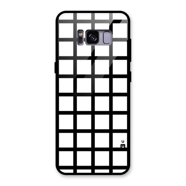 Aesthetic Grid Lines Glass Back Case for Galaxy S8