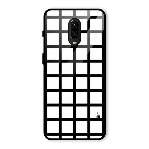 Aesthetic Grid Lines Glass Back Case for OnePlus 6T