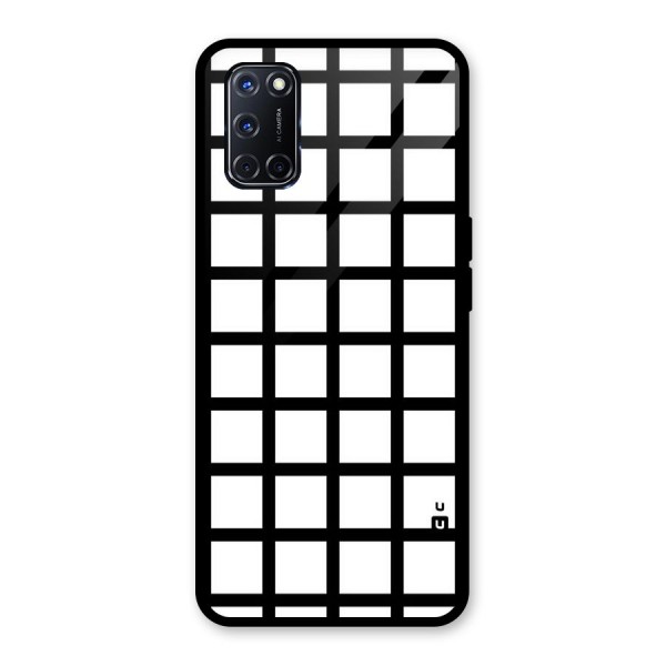 Aesthetic Grid Lines Glass Back Case for Oppo A52