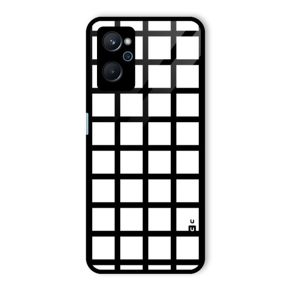 Aesthetic Grid Lines Glass Back Case for Realme 9i