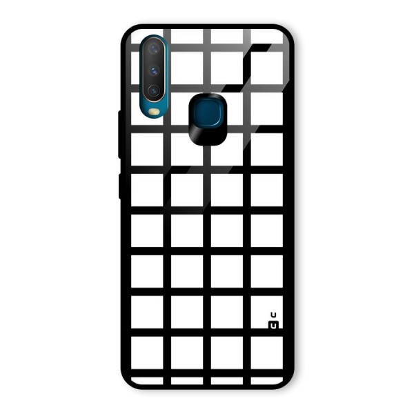 Aesthetic Grid Lines Glass Back Case for Vivo Y15