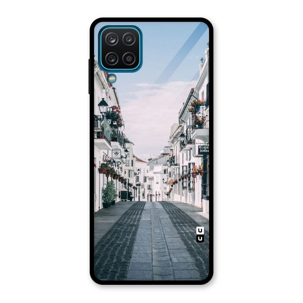 Aesthetic Street Glass Back Case for Galaxy A12