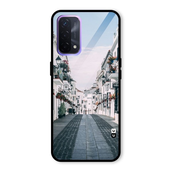 Aesthetic Street Glass Back Case for Oppo A74 5G