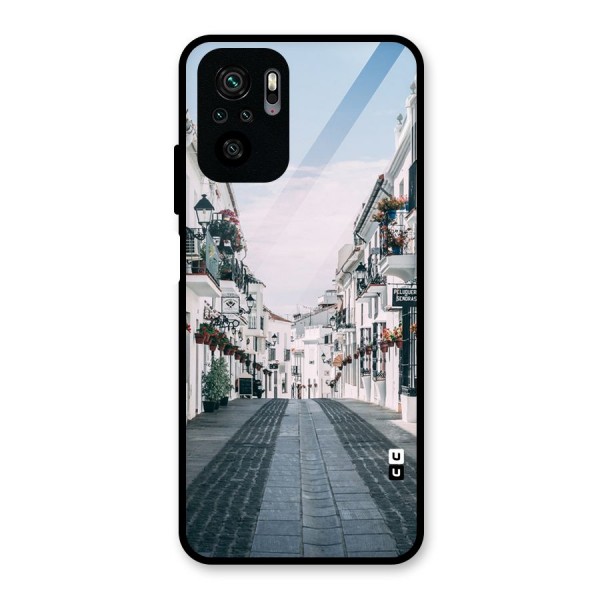 Aesthetic Street Glass Back Case for Redmi Note 10