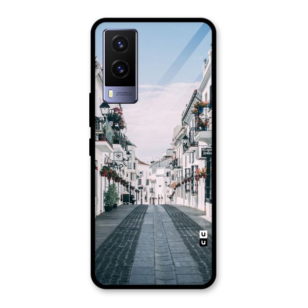 Aesthetic Street Glass Back Case for Vivo V21e 5G