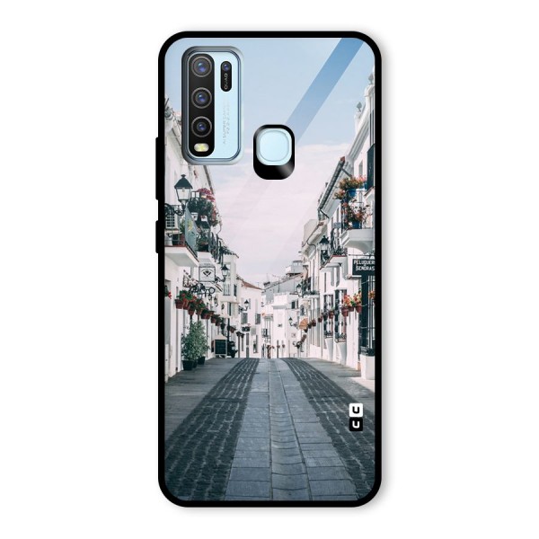 Aesthetic Street Glass Back Case for Vivo Y30