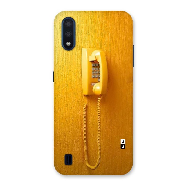 Aesthetic Yellow Telephone Back Case for Galaxy M01