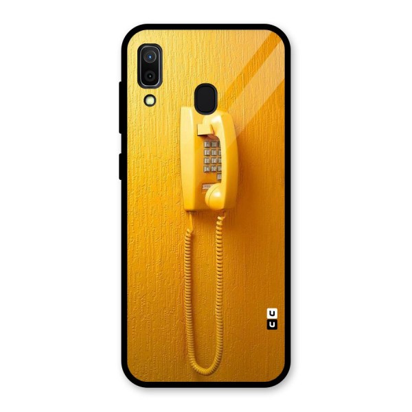 Aesthetic Yellow Telephone Glass Back Case for Galaxy A30