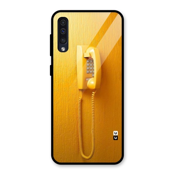 Aesthetic Yellow Telephone Glass Back Case for Galaxy A50s