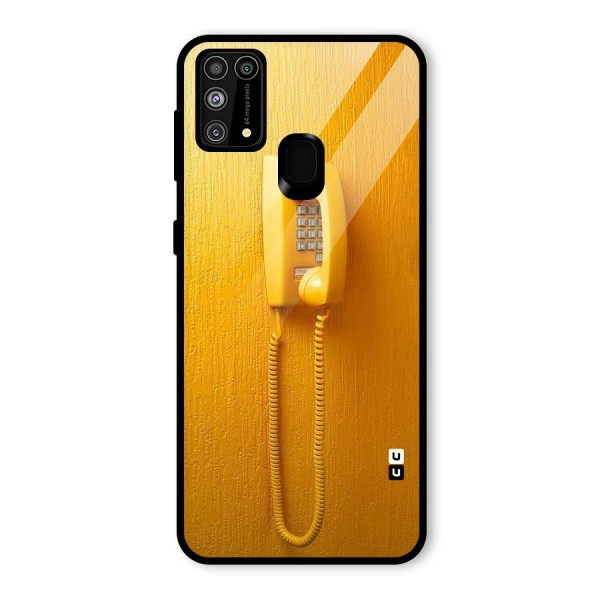 Aesthetic Yellow Telephone Glass Back Case for Galaxy M31