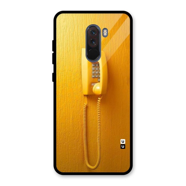 Aesthetic Yellow Telephone Glass Back Case for Poco F1