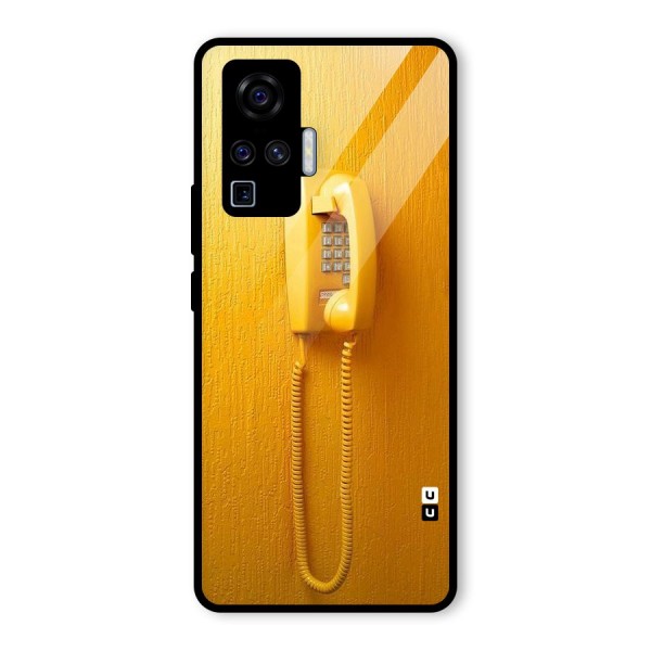 Aesthetic Yellow Telephone Glass Back Case for Vivo X50 Pro
