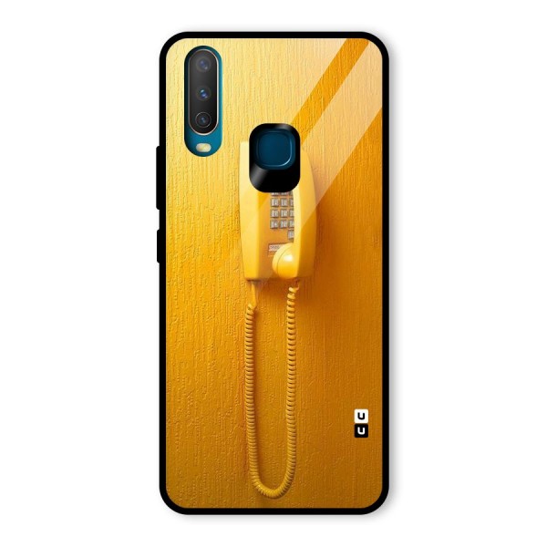 Aesthetic Yellow Telephone Glass Back Case for Vivo Y15