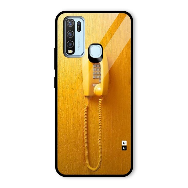 Aesthetic Yellow Telephone Glass Back Case for Vivo Y50