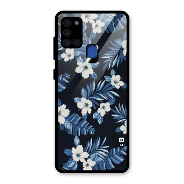 Aesthicity Floral Glass Back Case for Galaxy A21s