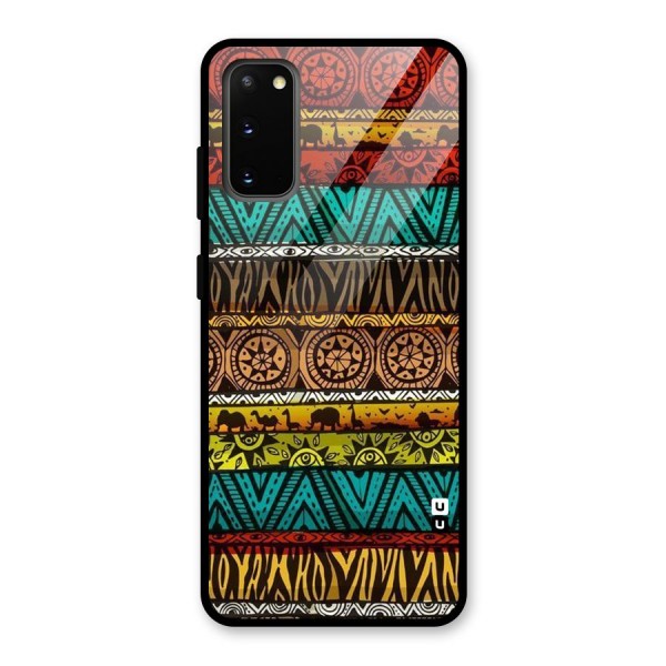 African Design Pattern Glass Back Case for Galaxy S20