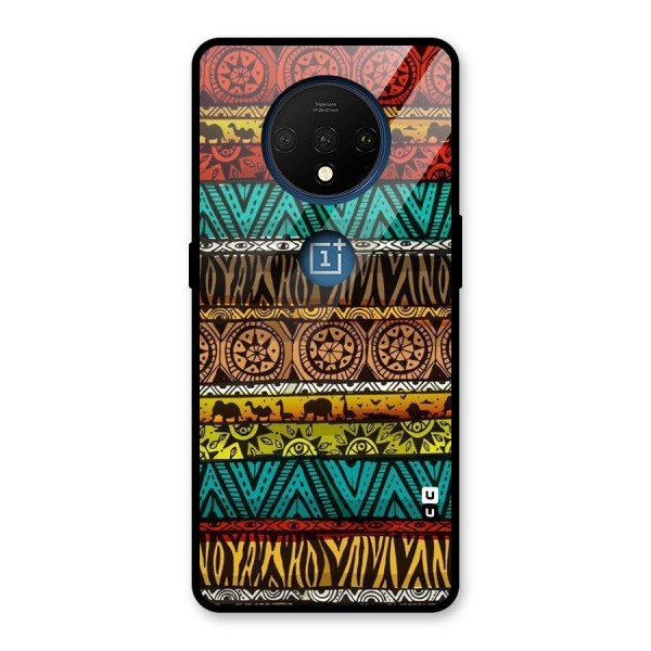 African Design Pattern Glass Back Case for OnePlus 7T