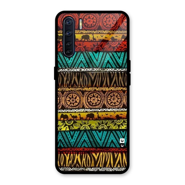 African Design Pattern Glass Back Case for Oppo F15