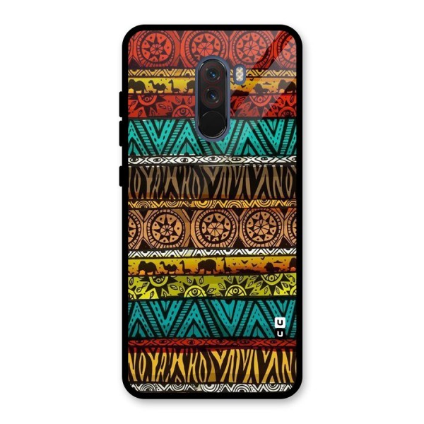 African Design Pattern Glass Back Case for Poco F1