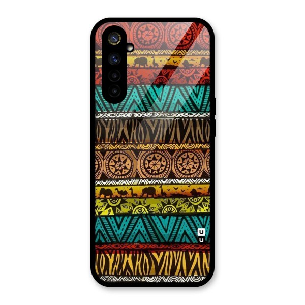 African Design Pattern Glass Back Case for Realme 6