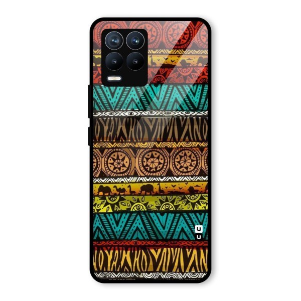 African Design Pattern Glass Back Case for Realme 8