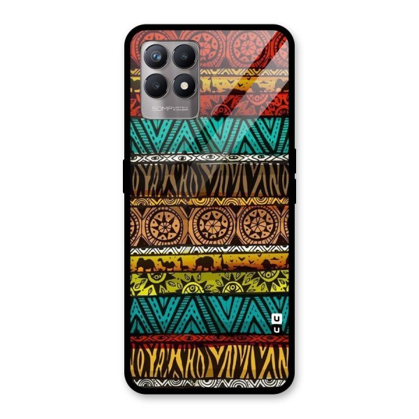 African Design Pattern Glass Back Case for Realme 8i