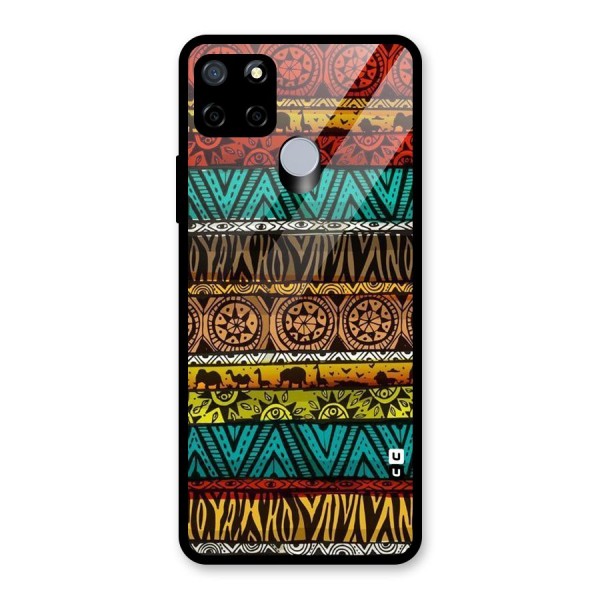 African Design Pattern Glass Back Case for Realme C15