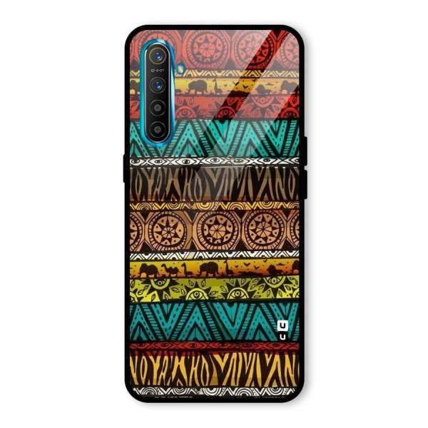 African Design Pattern Glass Back Case for Realme XT