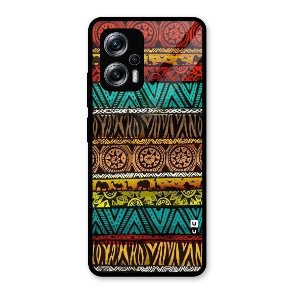 African Design Pattern Glass Back Case for Redmi K50i