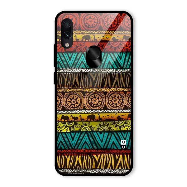 African Design Pattern Glass Back Case for Redmi Note 7S