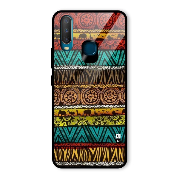 African Design Pattern Glass Back Case for Vivo Y12