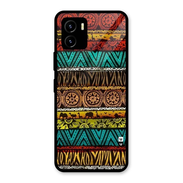 African Design Pattern Glass Back Case for Vivo Y15s