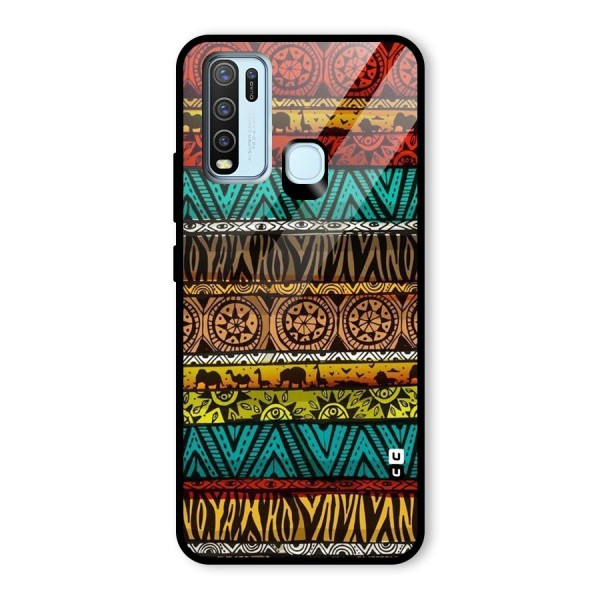 African Design Pattern Glass Back Case for Vivo Y50