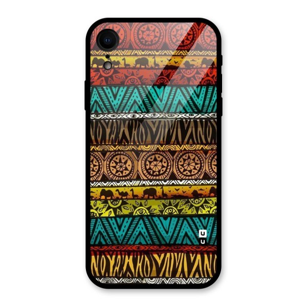 African Design Pattern Glass Back Case for XR