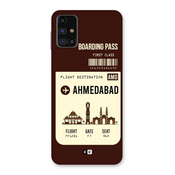 Ahmedabad Boarding Pass Back Case for Galaxy M31s