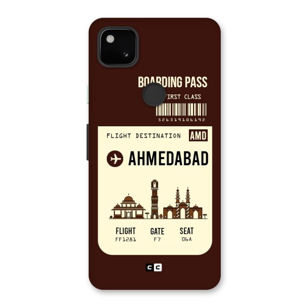 Ahmedabad Boarding Pass Back Case for Google Pixel 4a