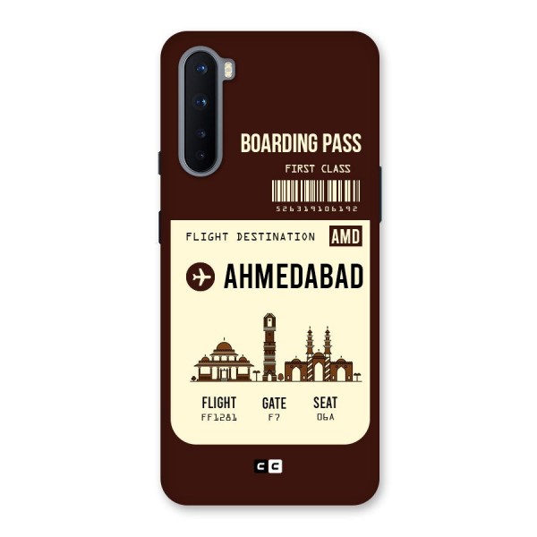 Ahmedabad Boarding Pass Back Case for OnePlus Nord