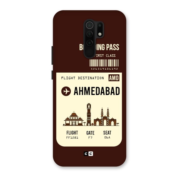 Ahmedabad Boarding Pass Back Case for Redmi 9 Prime