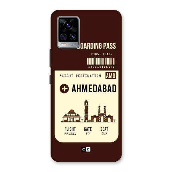 Ahmedabad Boarding Pass Back Case for Vivo V20 Pro