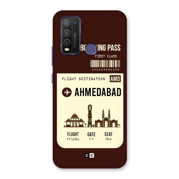 Ahmedabad Boarding Pass Back Case for Vivo Y30