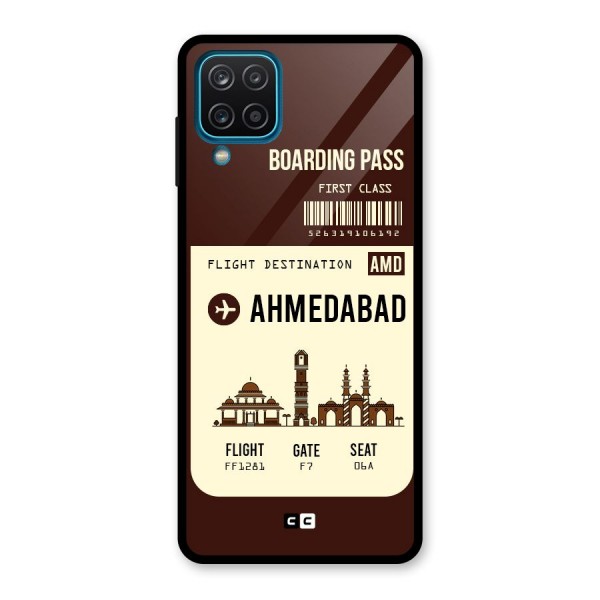 Ahmedabad Boarding Pass Glass Back Case for Galaxy A12