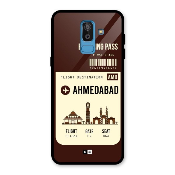 Ahmedabad Boarding Pass Glass Back Case for Galaxy J8