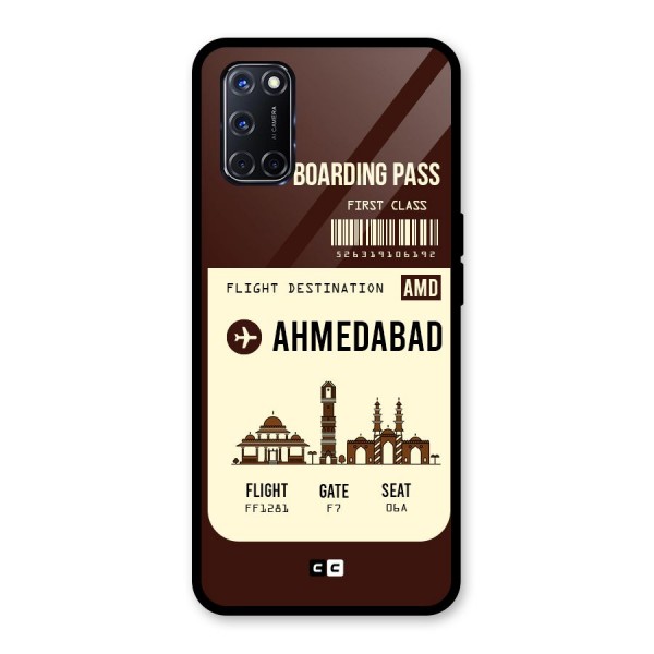 Ahmedabad Boarding Pass Glass Back Case for Oppo A52