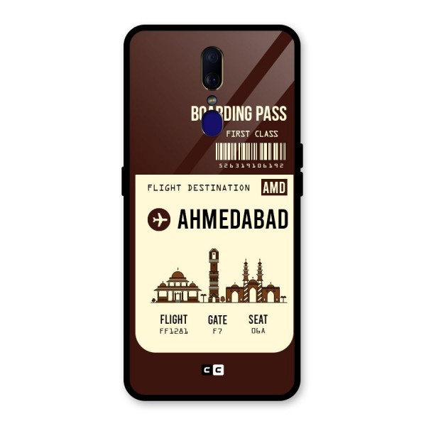 Ahmedabad Boarding Pass Glass Back Case for Oppo F11