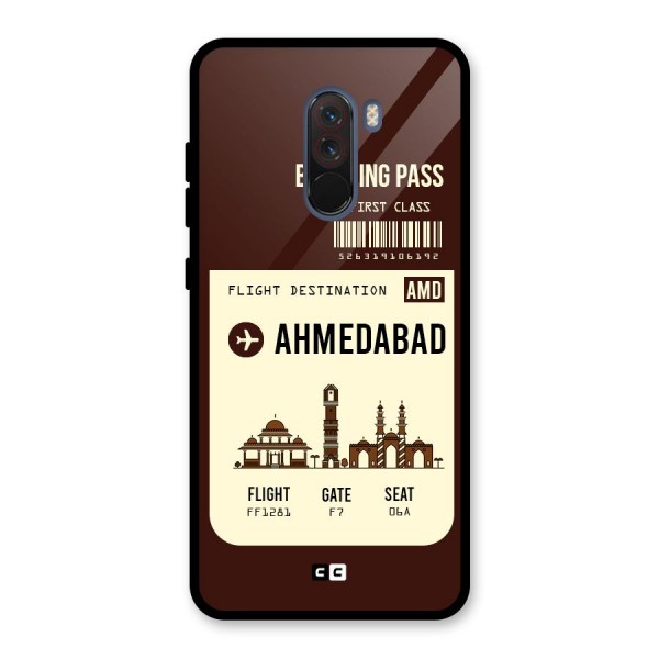 Ahmedabad Boarding Pass Glass Back Case for Poco F1