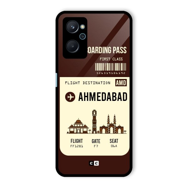 Ahmedabad Boarding Pass Glass Back Case for Realme 9i