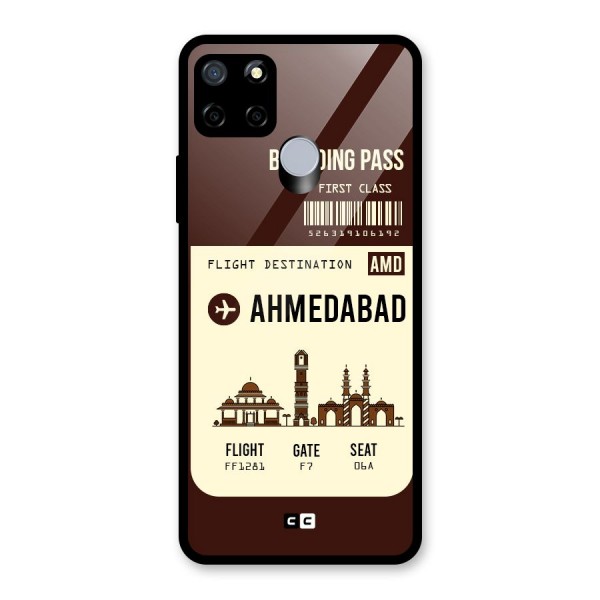 Ahmedabad Boarding Pass Glass Back Case for Realme C15