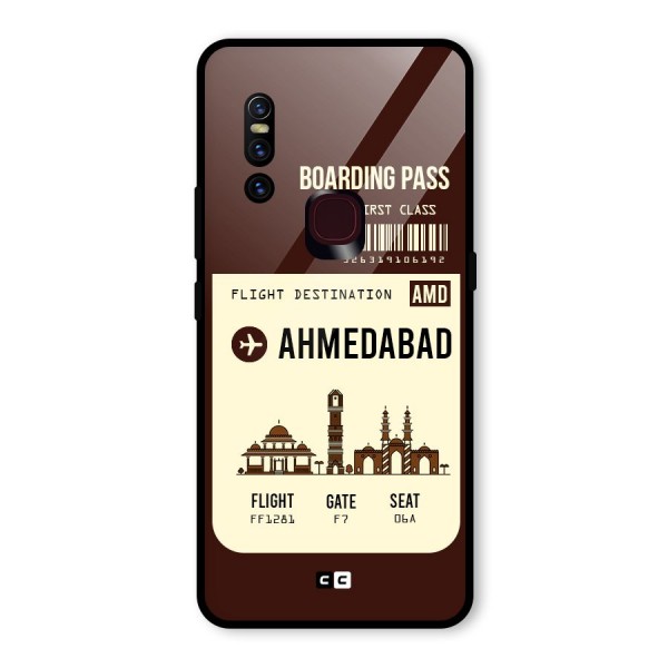 Ahmedabad Boarding Pass Glass Back Case for Vivo V15