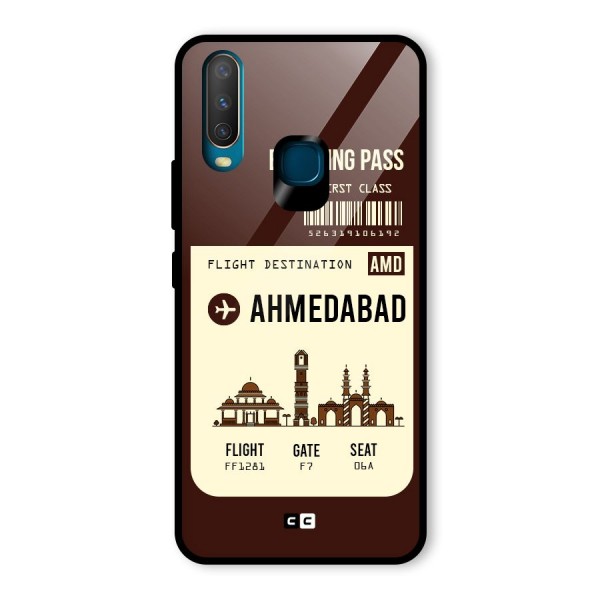 Ahmedabad Boarding Pass Glass Back Case for Vivo Y12