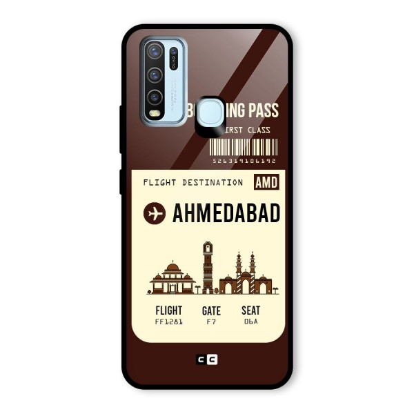 Ahmedabad Boarding Pass Glass Back Case for Vivo Y30